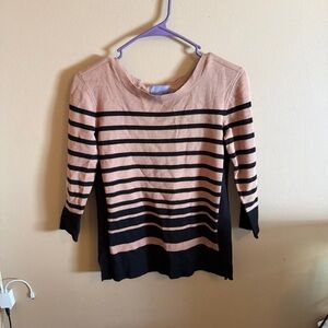 Laura Scott Black and Tan Knit Top